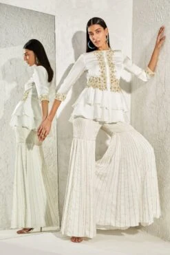 Namrata Joshipura Ivory Bella Donna Peplum Set