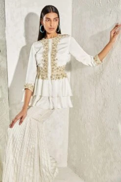 Namrata Joshipura Ivory Bella Donna Peplum Set -Echo Clohting Shop 1532023nj45 4