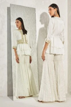 Namrata Joshipura Ivory Bella Donna Peplum Set -Echo Clohting Shop 1532023nj45 5