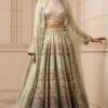 Tarun Tahiliani Printed Lehenga In Kasab Satin