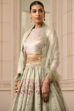 Tarun Tahiliani Printed Lehenga In Kasab Satin -Echo Clohting Shop 153ttl2aug 3