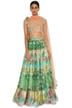 Payal Singhal Tropical Printed Dupion Lehenga Set