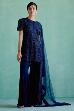 Mishru Klara Navy Blue Kurta Set