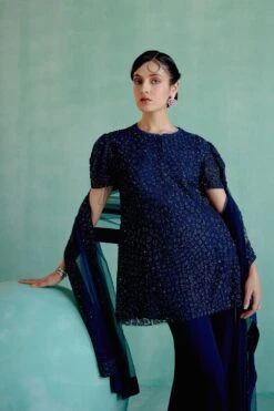 Mishru Klara Navy Blue Kurta Set -Echo Clohting Shop 15923mu23 3