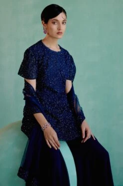 Mishru Klara Navy Blue Kurta Set -Echo Clohting Shop 15923mu23 4