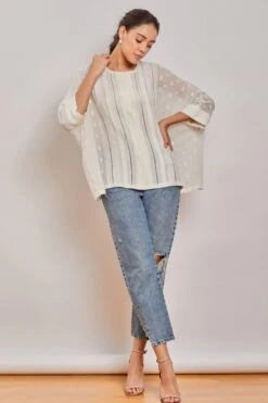 PATINE Chikankari Embroidered Oversized Top