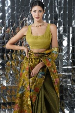 YAVI Green Sleeveless Blouse -Echo Clohting Shop 159ya12 3