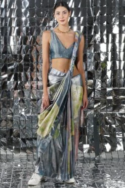 YAVI Aqua Blue Paradise Blouse