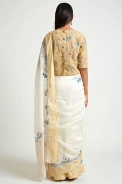 Payal Pratap Gold Cotton Handloom Embroidered Blouse -Echo Clohting Shop 15rg 12b 4