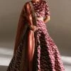 Mimamsaa Garnet Brocade Lehenga Set