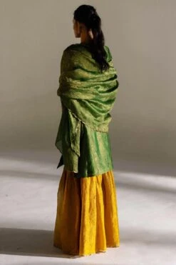 Mimamsaa Emerald Green Tissue Silk Gharara Set -Echo Clohting Shop 1602 311mr5 3