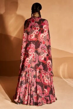 Bhumika Sharma Red Gulbahar Embroidered Cape Set -Echo Clohting Shop 16032023bs01 7