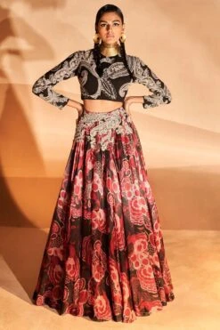 Bhumika Sharma Black Gulbahar Embellished Lehenga Set