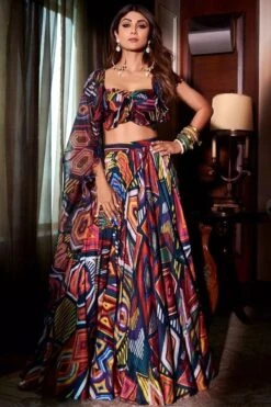 Saaksha & Kinni Abstract Printed Lehenga Set