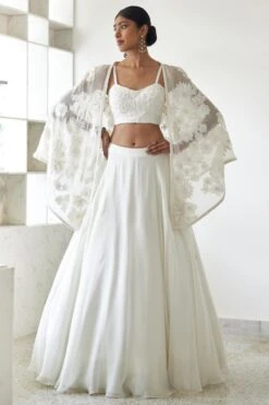 Mishru Ivory Alya Cape Set
