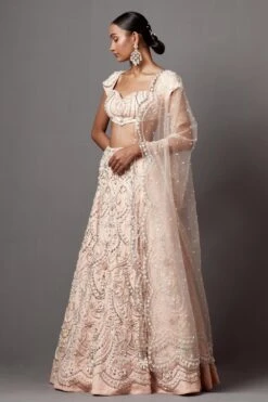 Mala And Kinnary Radiant Pink Pearl & Sequin Adorned Lehenga Set -Echo Clohting Shop 16124mk10 3