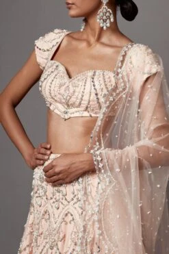 Mala And Kinnary Radiant Pink Pearl & Sequin Adorned Lehenga Set -Echo Clohting Shop 16124mk10 4