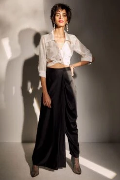 431-88 By Shweta Kapur Half Dhoti Black Pants