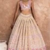 Abhinav Mishra Pink Mirror Work Lehenga Set