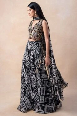 Nikita Mhaisalkar White Abstract Printed Sharara Set -Echo Clohting Shop 16623nm3 3