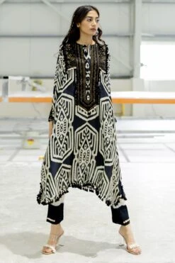 Pooja Keyur Orion Black Embellished Kaftan Set