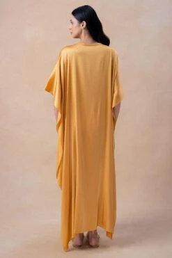 Stephany Gold Front Knot Kaftan Dress -Echo Clohting Shop 16623sy2 5