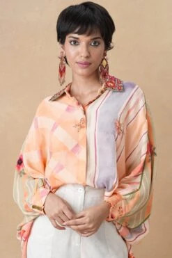 Aseem Kapoor Peach Mandala Shirt -Echo Clohting Shop 171023bs24 4