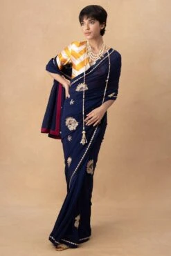 Kshitij Jalori Mustard Striped Blouse -Echo Clohting Shop 171023bs38 3