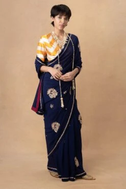 Kshitij Jalori Mustard Striped Blouse -Echo Clohting Shop 171023bs38 4