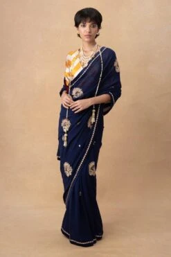 Kshitij Jalori Mustard Striped Blouse -Echo Clohting Shop 171023bs38 5