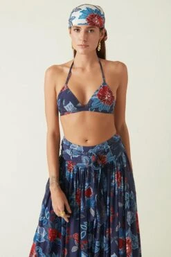 Payal Pratap Navy & Red Flores Printed Pants -Echo Clohting Shop 1711pp11 3