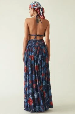 Payal Pratap Navy & Red Flores Printed Pants -Echo Clohting Shop 1711pp11 4