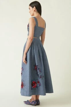 Payal Pratap Navy Quilted & Embroidered Skirt -Echo Clohting Shop 1711pp26 6