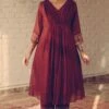 Sarang Kaur Maroon Noor Kurta Set