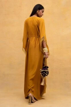 Heirloom By Rara Avis Yellow Hamsa Motif Kaftan -Echo Clohting Shop 171ra10 5