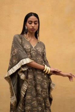 Heirloom By Rara Avis Olive Green Hamsa Motif Kaftan -Echo Clohting Shop 171ra7 4