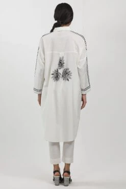 Krishna Mehta White Block Printed Narrow Pants -Echo Clohting Shop 17723km6 4
