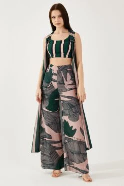 KoAi Green And Black Stripe Bustier