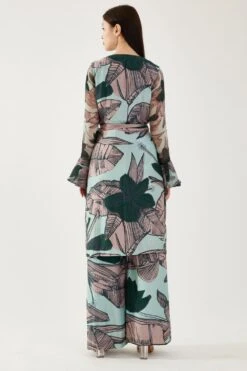 KoAi Sky Blue And Green Floral Pants -Echo Clohting Shop 17723koia28 5