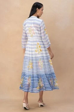 Vineet Rahul Zelda Bougainvillaea Front Open Dress -Echo Clohting Shop 17823vr37 5