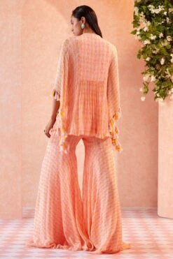 Ridhi Mehra Orchid Pink Ikat Printed Peplum & Sharara Set -Echo Clohting Shop 1808rm03 3