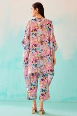 NORN Pink Floral Printed Short Kaftan -Echo Clohting Shop 1823nn39 4