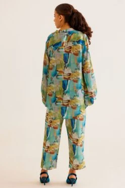 NORN Brushstroke Printed Bishop Sleeve Shirt -Echo Clohting Shop 1823nn47 4