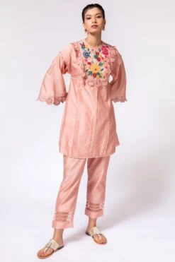 Chandrima Peach Chanderi Pants