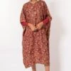 Divya Sheth Red Hand-block Printed Kaftan
