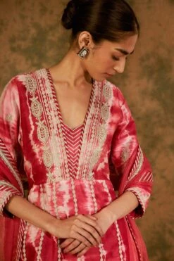 Simar Dugal Red Nakshi Embellished Sharara Set -Echo Clohting Shop 18523sd17 3