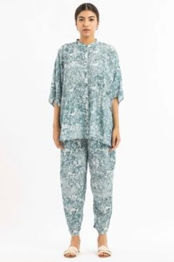 Three Dolman Sleeve Soft Blue Shirt