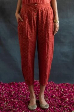 Swatti Kapoor Brown Pleated Pants