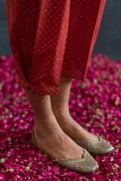 Swatti Kapoor Brown Pleated Pants -Echo Clohting Shop 188swk2 4