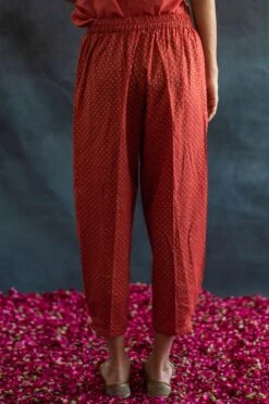 Swatti Kapoor Brown Pleated Pants -Echo Clohting Shop 188swk2 5